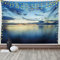 ABAKUHAUS Blau Wandteppich und Tagesdecke Meeres landschafsbild mit klarem Wellen und bei Dämmerung Romantische Fotographieaus Weiches Mikrofaser Stoff 230 x 140 cm Wand Dekoration, Blau