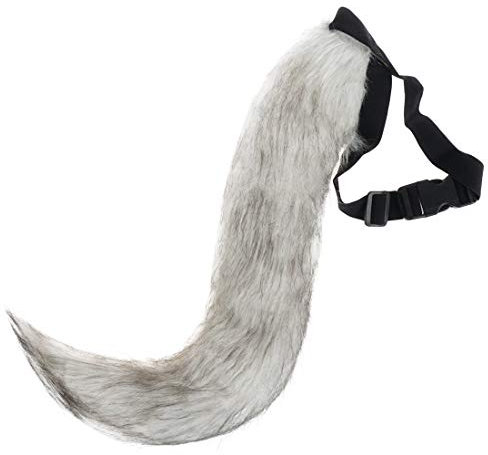 Schwanz aus Kunstfell zum Umschnallen für Kostüm/Cosplay Farbe: Grau