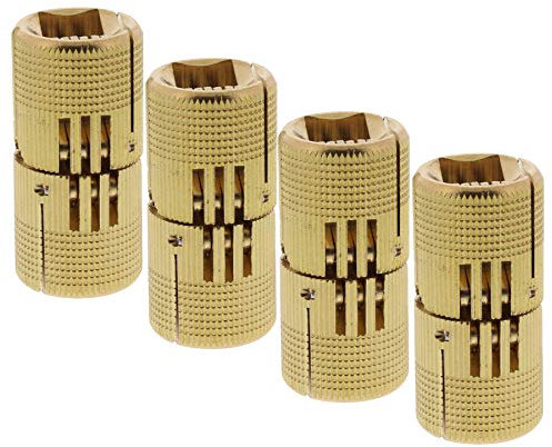 ToniTec Einbohrscharnier unsichtbar Exakt Zylinder Scharnier Möbelband messing (4x 14mm)
