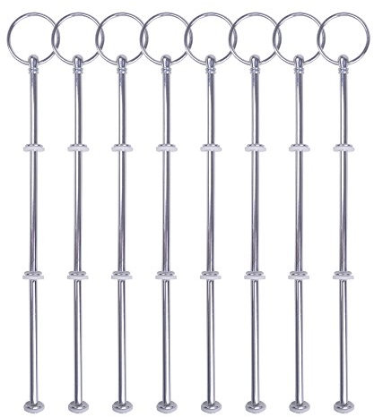 Cake Plate Stand Fittings Handle Silver for Party Food Tea Shop Room Hotel Display Holder 8 Sets 3 Tier