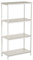 LOLAhome Estantería de Metal Negro con estantes Urban Industrial (Blanco 4 estantes 116x60 cm)