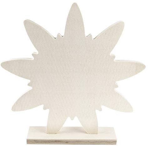 Ideen mit Herz Deko-Blume aus Holz zum Aufstellen | 23 cm x 23 cm x 4,3 cm