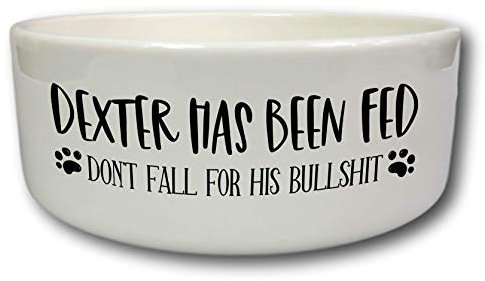 Personalised Pet Bowl | Been Fed Ignore Bullshit | New dog present | Cat bowl | pet bowl animal bowl | Ceramic pet bowl | Pet Accessories (Medium Bowl)