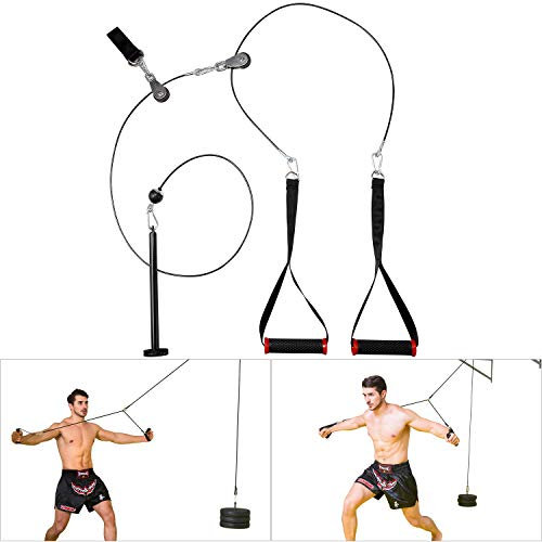 Pellor Forearm Wrist Roller Trainer, Arm Trainings zum Gewichterollen Eignungs Ausrüstung, Schlingentrainer Sling Trainer, Heim-Fitnessstudio, Home workout, Fitnessausrüstung mit Riemenscheibe