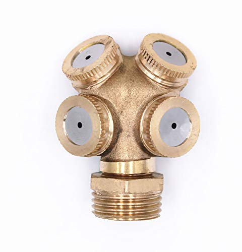 TF 1/2/3/4 Hole Professional Brass Spray Misting Nozzle Garden Sprinklers Fitting Hose Water Connector for Gardening and Farming