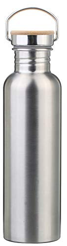YONGYAO Portable Stainless Steel Water Bottle Bamboo Lid Sports Flasks Leak-Proof Travel Cycling 1000Ml Camping Bottles Bpa Free