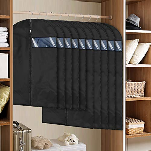 MuChoney Custodie per Abiti Copriabiti 10 pezzi Nero (5M 60 * 100 cm + 5L 60 * 120 cm) Antipolvere Custodia porta abiti Custodia per abiti Conservazione a lungo termine della giacca Cappotto.