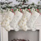 4 Stück Weihnachtsstrümpf für Kamin, Nikolausstrumpf, Weihnachtsbaum Groß Geschenktüte, Bonbontasche Stickerei Befüllen Schneeflocken Rentier, Weihnachtsdeko Amerikanisch Aufhängen Wand 46cm Misch - C