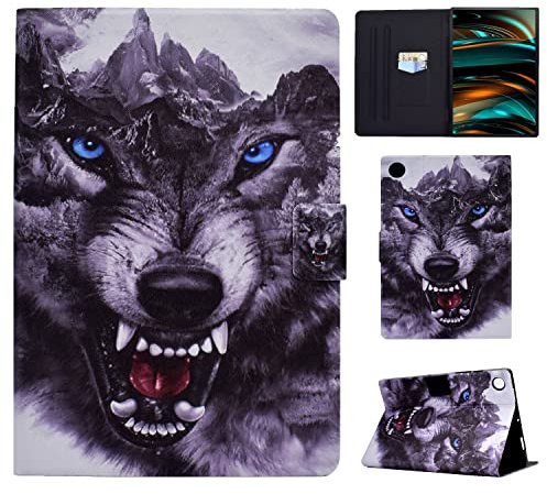 Vaitasy Custodia per Samsung Galaxy Tab A8 10.5 Pollici (SM-X207/ SM-X205/ SM-X200), Ultra-sottlie Protettivo Custodia con Flip Book Cover per Galaxy Tab A8 2021 - Cane da lupo