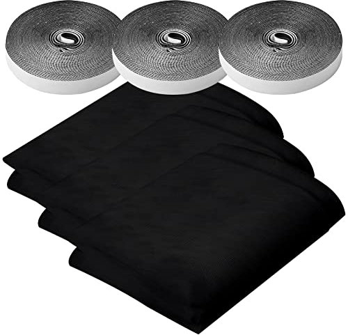 Zanzariere Finestre 3 Pezzi Zanzariere per Finestre Regolabile Zanzariera Universale Finestra Adesiva rete Finestra Zanzare,Retina Zanzariera Rete per Zanzariera Protezione Grande 150x200cm (Nero)