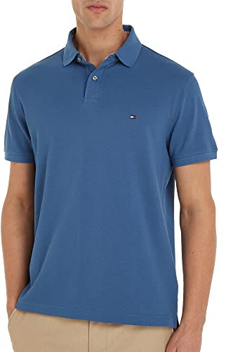 Tommy Hilfiger Men 1985 Short-Sleeve Polo Shirt Regular Fit, Blue (Blue Coast), XS