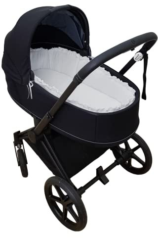 Gepolsterten Schutzhülle kompatible mit Babyschale Cybex Priam + Spannbettlaken. Bambula (Grau)