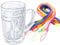 Carlso 24x Mini Bierkrug, Massglaß, Seidel, Oktoberfest, Bayern Schnapsglas 4cl (bunte Bänder)