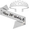 18. Geburtstags Tiara, Happy 18th Birthday Geburtstags-Krone Schärpe Set, 18 geburtstag deko für 18. geburtstag mädchen alles Gute zum 18. Geburtstagsgeschenk, Partyzubehör (Silber)