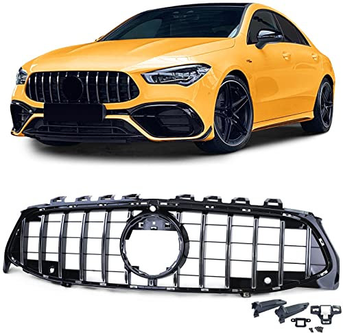 Sport Kühlergrill Chrom Schwarz Glanz passend für Mercedes CLA C118 X118 ab 19