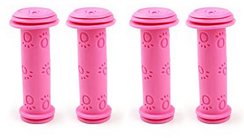 Winlauyet 2 Paires de poignées de Guidon de vélo poignées de Scooter poignées de Champignon en Caoutchouc antidérapantes pour BMX/VTT/garçons et Filles Enfants Scooter vélos (Rose)