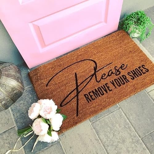 Please Remove Your Shoes Shoes Off Doormat Funny Doormat Cute Doormat Doormat Front Door Mat Shoes Off Welcome Housewarming Gift Non -Slip Door pad Machine Washing Interesting Door pad 23.6x15.7 Inch