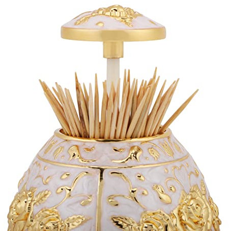 TOPINCN Porta stuzzicadenti, porta stuzzicadenti da viaggio Dispenser per stuzzicadenti, per ufficio da scrivania(Golden Bai Jinhua)