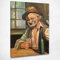 Teomondo Scrofalo Bevitore di Vino Vecchio con Boccale DeCurtis Quadro DEC001, 100x70 cm