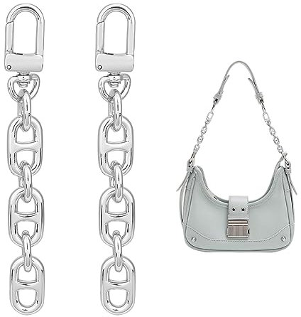 UNICRAFTALE 2 STK Taschen Verlängerungskette Legierung Geldbörsenriemen Verlängerung Für Umhängetasche Platin 11cm Kettenverlängerung Ersatzzubehör Taschenketten Für Geldbörsen Handtaschenzubehör