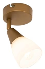 Qazqa Deckenstrahler, Deckenspot - Madi - gold, max. 25W, Geeignet für LED, 8cm, Rund, Ideal als Küche lampe und Wohnzimmerlampe