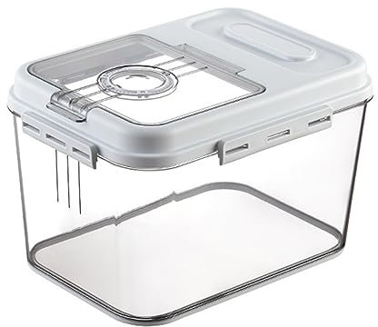 Rice Storage Container, Plastic Rice Bucket 7.5KG Cereal Grain Flour Containers Storage Sealed Moisture Proof Rice Bucket with Magnetic Lid