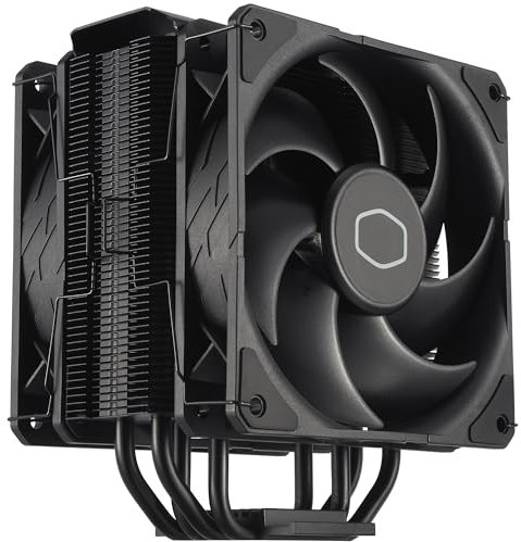 Cooler Master Hyper 212 Black X Duo CPU-Luftkühler – 2xSickleFlow 120 Edge-Lüfter, Aluminium-Finish, 4 kompakte kontinuierliche Direktkontakt-Heatpipes, LGA 1200/1700 & AM4/AM5 Halterungen – Schwarz