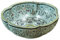 jdzjybqx Art Lavabo à poser en céramique bleu clair avec motif floral pour bar et petite garde-robe, 1 plateau de lavabo pour salle de bain