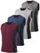 Ymmchy Herren Gym Tank Top Ärmelloses Muskelshirt Fitness Tanktop Quick Dry Achselshirt Bodybuilding Unterhemd 4er Pack Dunkelgrau/Hellgrau/Dunkelblau/Weinrot L