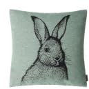 Proflax Kissenhülle 3988 - abgepasst gewebtes Kissen mit Hase, Größe 45 x 45 cm, (thymian)