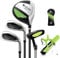 GYMAX Komplettes Golfschläger Set, Komplettsatz mit Golftasche & Regenhaube, inkl. 1 Driver, 7er-Eisen, S-Eisen & Putter, Golf Set für Kinder 8–10 Jahren(Grün)