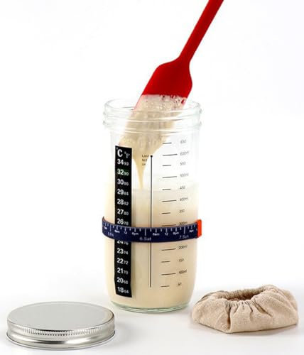 KKGUD Sourdough Starter Jar Kits, 24oz/700ml Sourdough Fermentation Glass Jar