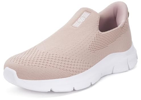 Zapatillas Casual para Mujer Slip-ins Zapatos de Caminar Deportivas Correr Tenis Sneaker Cómodas Manos Libres Sin Cordones Rosa 43EU