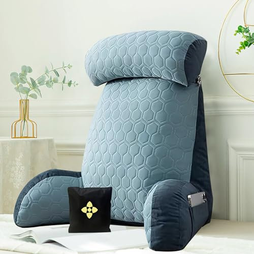 CCTSA Extra-Large Reading Pillow With Arm Rests Ergonomic Back Rest Support Pillow for bed sofa Lumbar Support Cushion with Washable Covers Backrest Pillow for Gaming Relaxing and Sitting