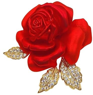 Broche fleur rouge | Broche fleur tendance | Accessoire de vêtements rouge | Épingles à fleurs en alliage de zinc, broches roses rouges de vacances, broche de fête, accessoire de vêtements