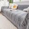 AMDXD Sofa Überzug, Weizenohren Muster mit Quaste Sofahusse Ohne Armlehne, Kratzfester Sofabezug Hund in Chenille für Wohnzimmer Protector - 180x300CM, Grau