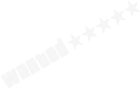 Tuxxjzm Wanted - Adesivo per carrozzeria auto, motivo: Five Stars Wanted, resistente all'acqua, per veicoli da moto, adesivi riflettenti
