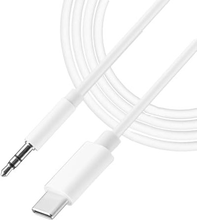Duluok USB C Jack Aux Cable Car Mobile Phone, 1M Cavo Jack da USB C a 3,5 mm per Phone 15 Pro Max/15 Plus, Sam S23/S22/S21 Ultra, Hua P40/Mate40, Xiaom, Cuffie, Home e Auto Stereo Bianco