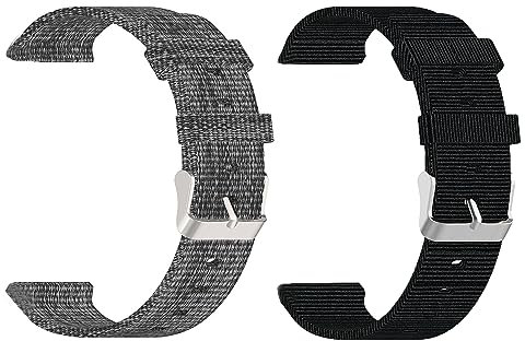 Blueshaweu 20mm und 22mm Nylon Armband, Nylon Strick Replacement Uhrenarmband Kompatibel mit Polar Unite, Ignite 2, Ignite 3, Pacer, Grit X Pro, Grit X2 Pro Smartwatch (20mm, 2 Pack)