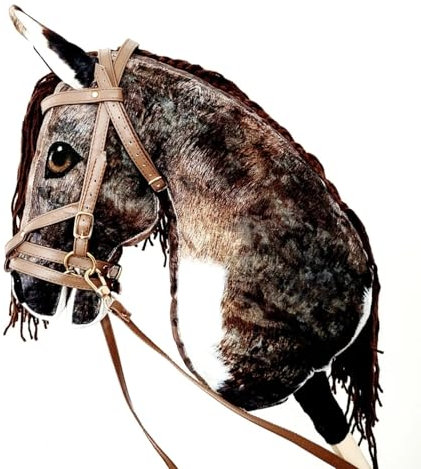Hobby Horse Hobbypferd groß A3 (Pferd auf einem Stock) komplett mit Geschirr wie auf dem Foto (gesichtet)