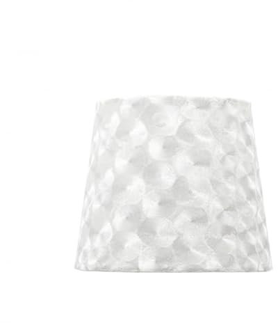 Pantalla de pinza 15x8x12 cm, tejido blanco nácar, ideal para iluminación decorativa y crear ambientes acogedores.