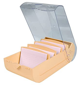 Exacompta - Ref. 5346123D - Karton mit 8 Learning Box BUNNYBOX A7 Aquarell - Maße 25 x 13,2 x 8,5 cm - Farbe Koralle/Kristall - Kapazität bis zu 900 Karten im Format A7