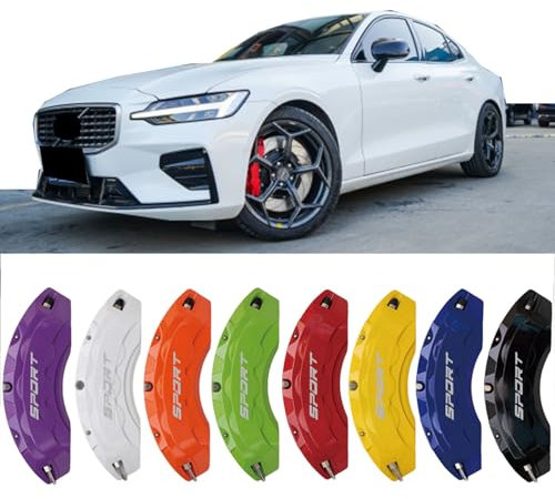 4pc Brake Caliper Covers Compatible Front Rear for VOLVO S60 Accessories (Orange)