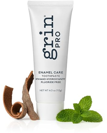 Grin Pro Enamel Care Nano-Hydroxyapatite Toothpaste, Mint Flavor, 4oz | Fluoride Free Toothpaste for Sensitive Teeth, Helps Remineralize, Keeps Breath Fresh & Teeth Clean, New Zealand Manufactured