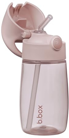 b.box Gourde pour Enfant Junior | Gourde à Paille pour Enfant à Prise Facile et Couvercle Antifuite | Gourde pour Fille et Garçon | Adaptée aux Enfants, Paille en Silicone à Écoulement Libre | 380 ml