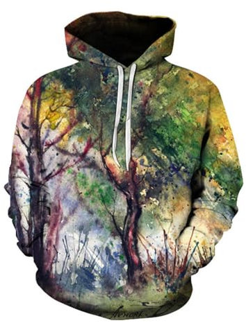 HUANYIN Sweat à Capuche Unisexe imprimé 3D, Motif Arbre et Plante, Peinture à l'huile, Streetwear, décontracté, vêtements de Sport