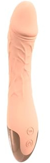 ORION Natur-Vibrator Best Mate, realistischer Vibro-Dildo mit 10 Vibrationsmodi, biegsam, wasserdicht, wiederaufladbar per USB, Silikon, hautfarben, 19,6 cm
