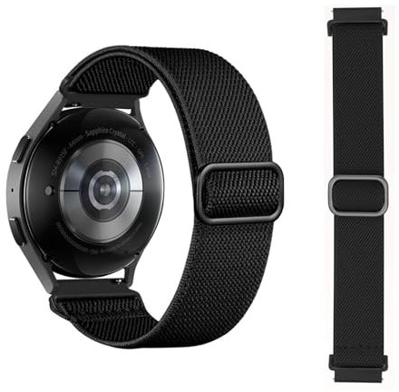 ZWWOGE Cinturino in tessuto di nylon per smartwatch, cinturino universale per Samsung Galaxy Watch 22 mm, facile e comodo da sostituire, unisex, 22 mm nero
