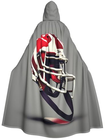 Jkkghll American Football Print Halloween Kapuzenumhang Kostüm für Erwachsene Kinder für Cosplay Karneval Partys