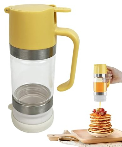 Verseur de Miel en Verre | Distributeur En Verre Transparent | Verseur de Sirop Grande Capacité - Pour Le Miel, Le Sirop, Les Sauces, L'Assaisonnement, La Cuisine, Le Bar, La Salle À Manger, La Restau